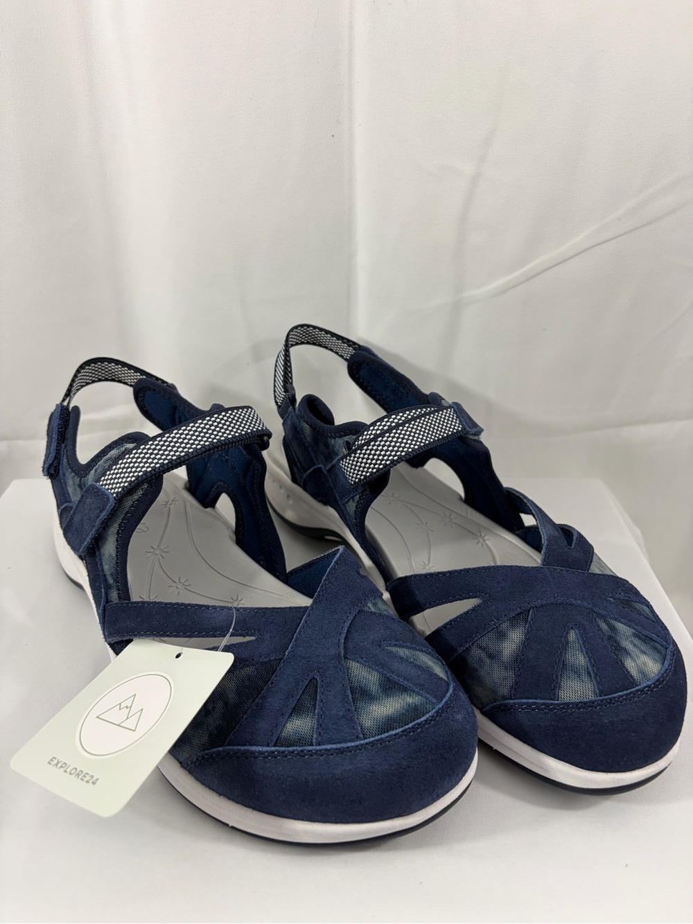 NWT Easy Spirit Women's Size 9.5W Navy Blue Sandals